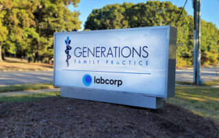 The-Generations-Family-Practice-sign-that-sits-in-front-of-the-office-on-Falls-of-the-Neuse-Road-in-Raleigh-North-Carolina